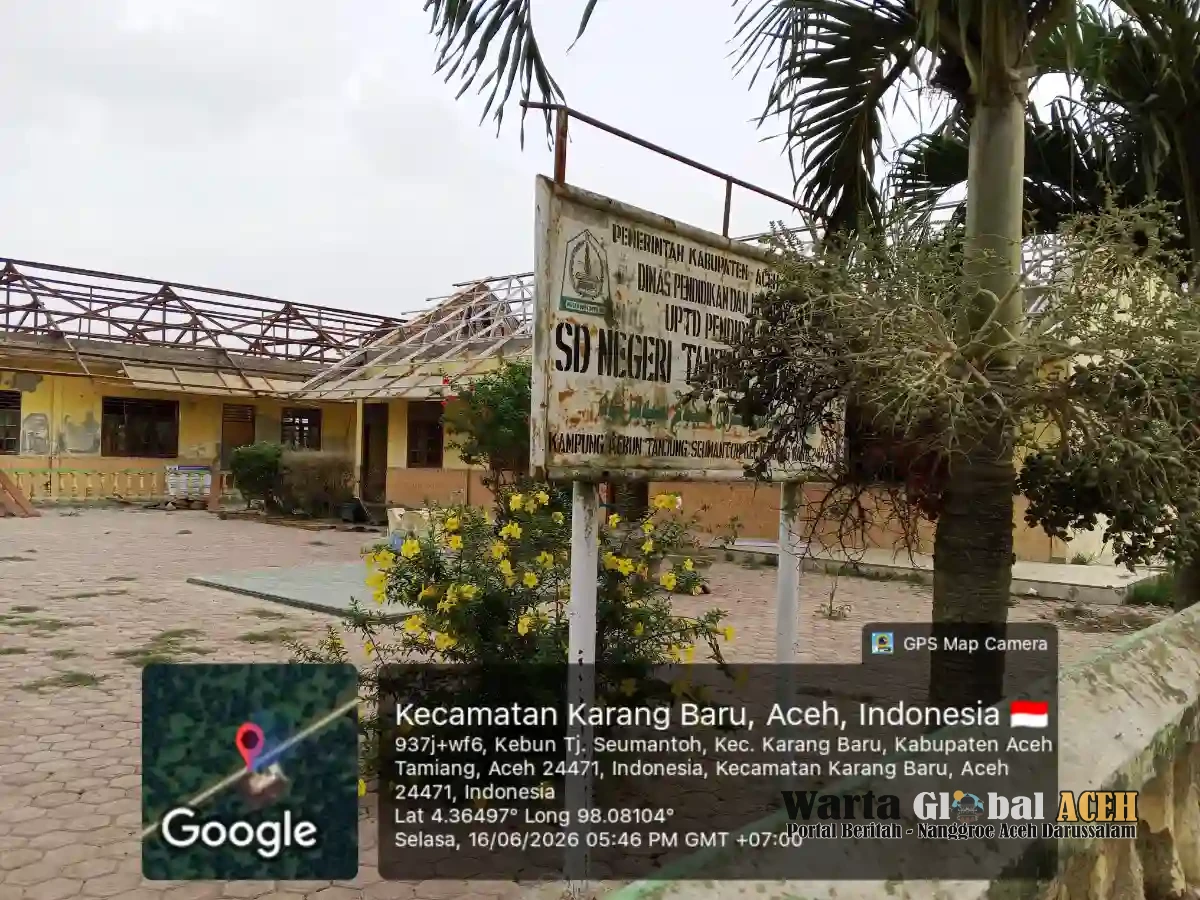 Diduga SD Negeri Tanjung Seumantoh Memakai Material Bekas,