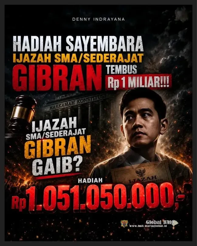 Rp1,051 MILIAR UNTUK IJAZAH GIBRAN: KETIKA SYARAT PILPRES DIPERTARUHKAN DI RUANG PUBLIK
Oleh : Denny Indrayana