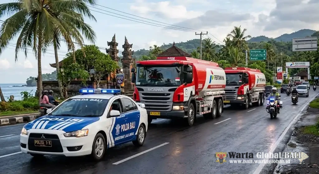 Polda Bali Perkuat Pengawalan Distribusi BBM, Transparansi Stok SPBU Jadi Sorotan Polisi Bersama Masyarakat