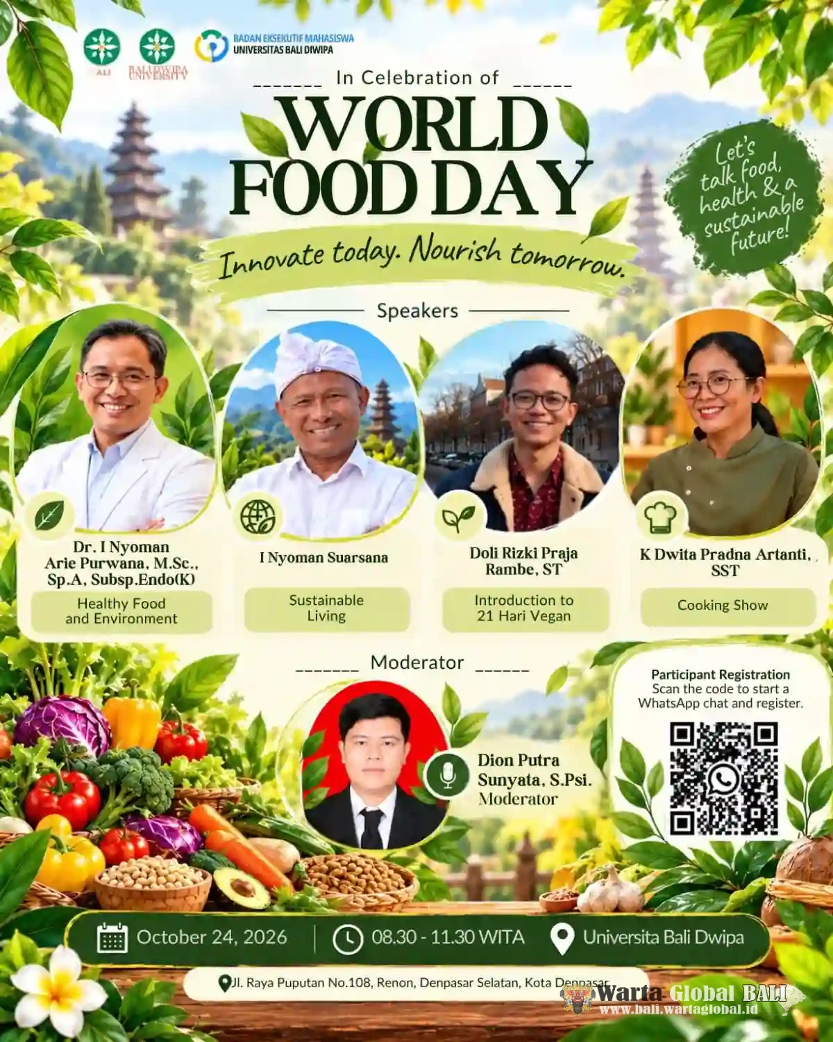 BEM UNIVERSITAS BALI DWIPA GAUNGKAN GAYA HIDUP SEHAT DAN BERKELANJUTAN LEWAT WORLD FOOD DAY 2026