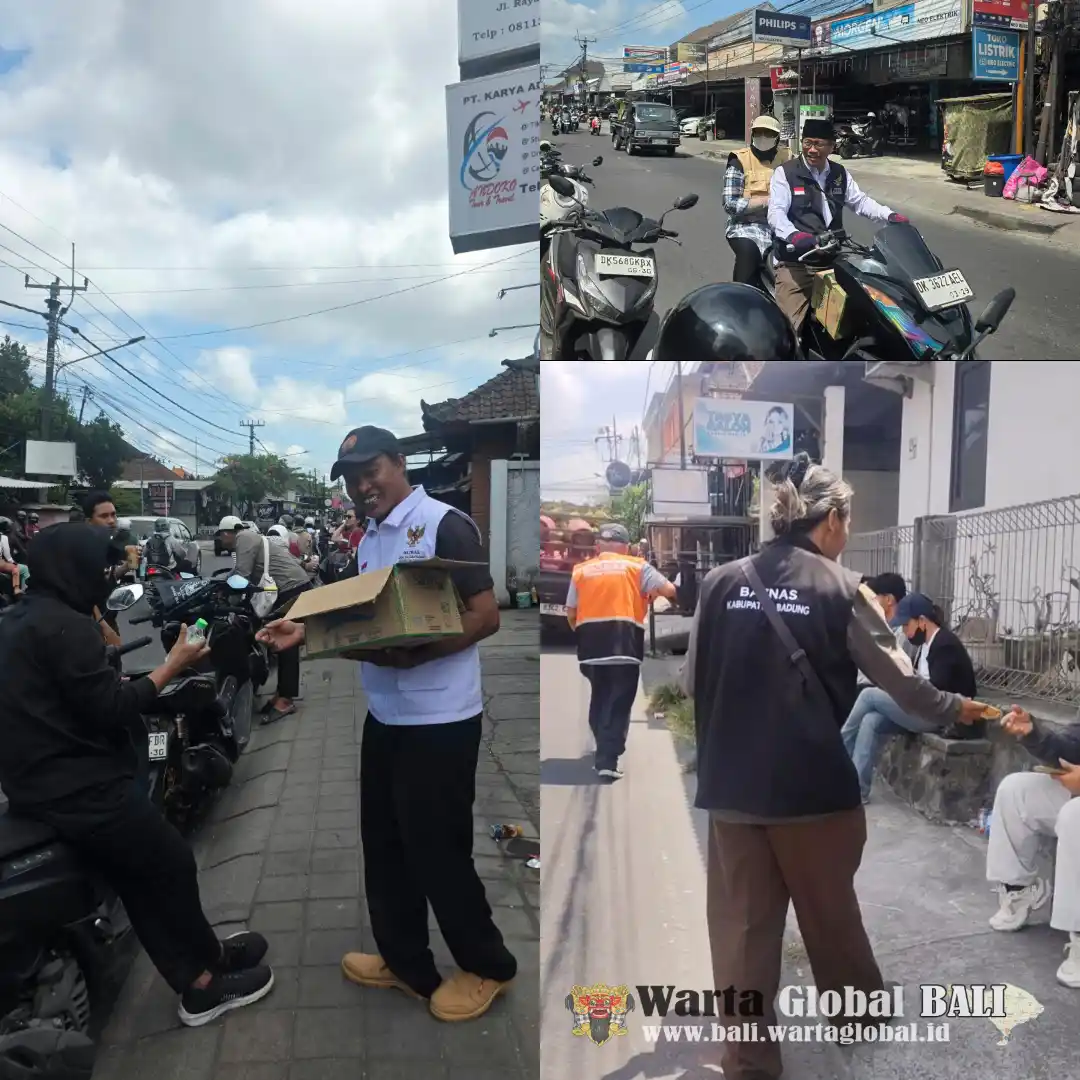 BBM Langka, Baznas Badung Gercep Turun ke SPBU! 1.000 Snack & Air Mineral Dibagikan ke Warga yang Kelelahan Antre