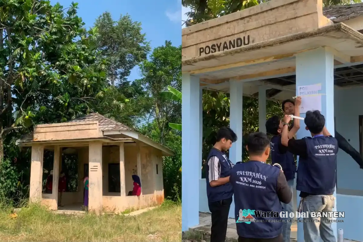 Mewujudkan Posyandu yang Bersih dan Nyaman, KKM Kelompok 72 Universitas Bina Bangsa Renovasi Fasilitas Kesehatan Desa