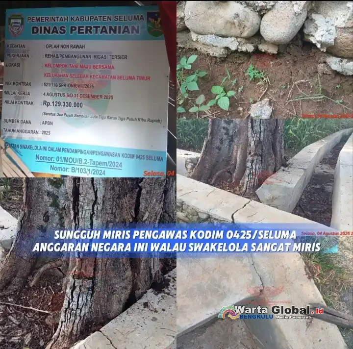 Sekjen PGM-TV Agus: Padahal Dalam Pendampingan Pengawasan KODIM 0425 Seluma, Kenapa Bisa Terjadi? Minta Inspektorat, APH & Kejari Segera Tindak Tegas Tanpa Pandang Bulu!
