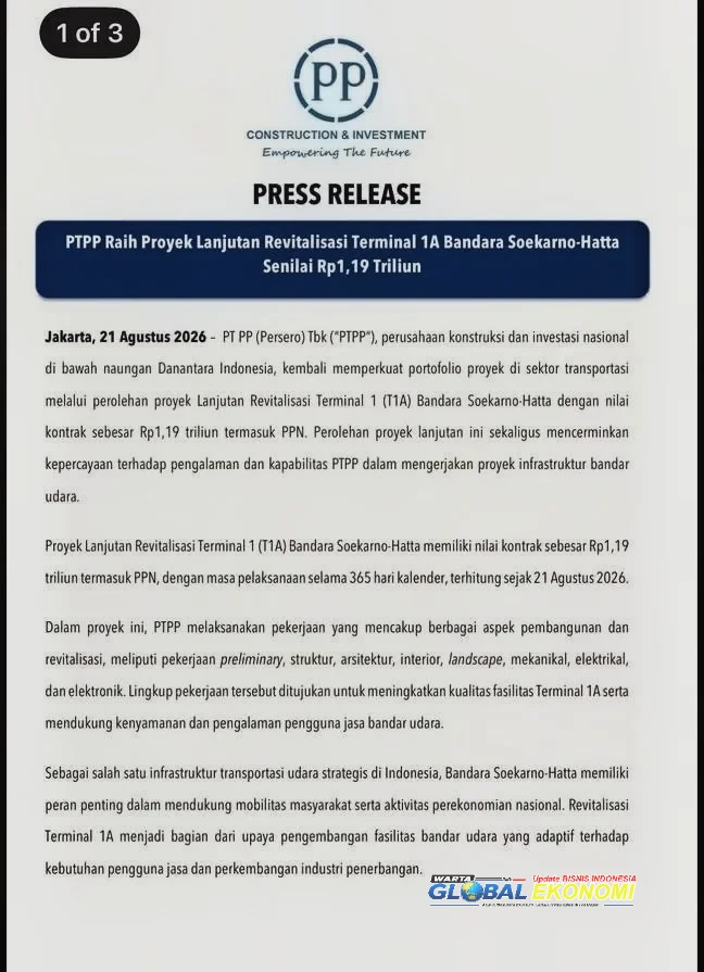 PTPP Kantongi Kontrak Rp1,19 Triliun: Sinyal Kuat “Danantara Play” di Infrastruktur