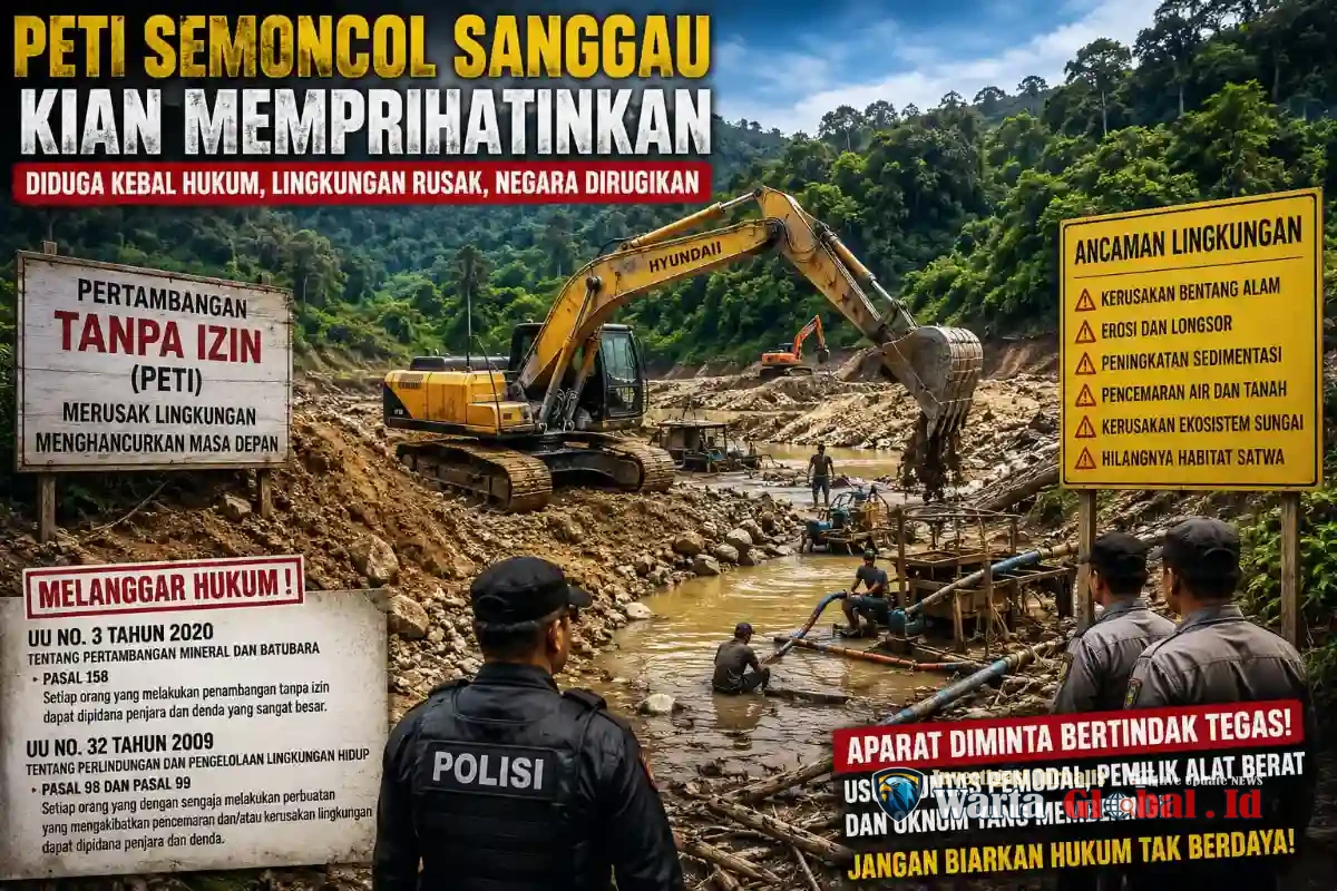 Ekskavator Keruk Bumi Semoncol, GWI Kalbar Pertanyakan Ketegasan Aparat