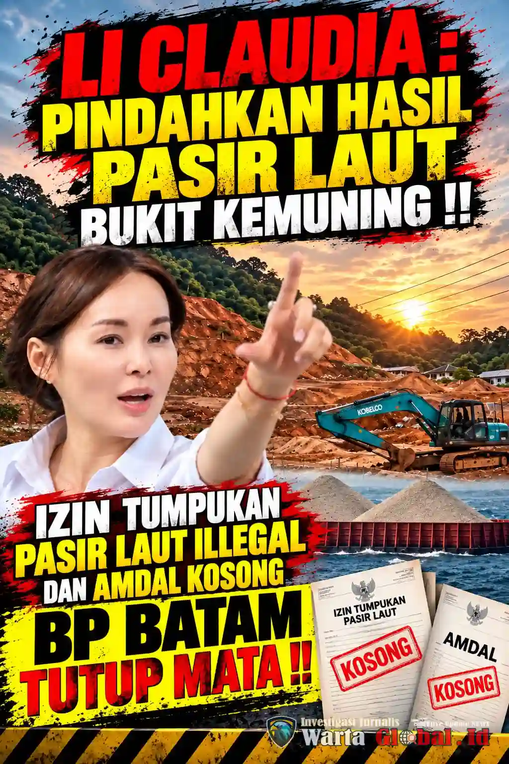 PASIR LAUT KARIMUN MENUMPUK DI BUKIT KEMUNING, SIAPA PEMILIKNYA? BP BATAM DITANTANG BUKA DOKUMEN PERIZINAN