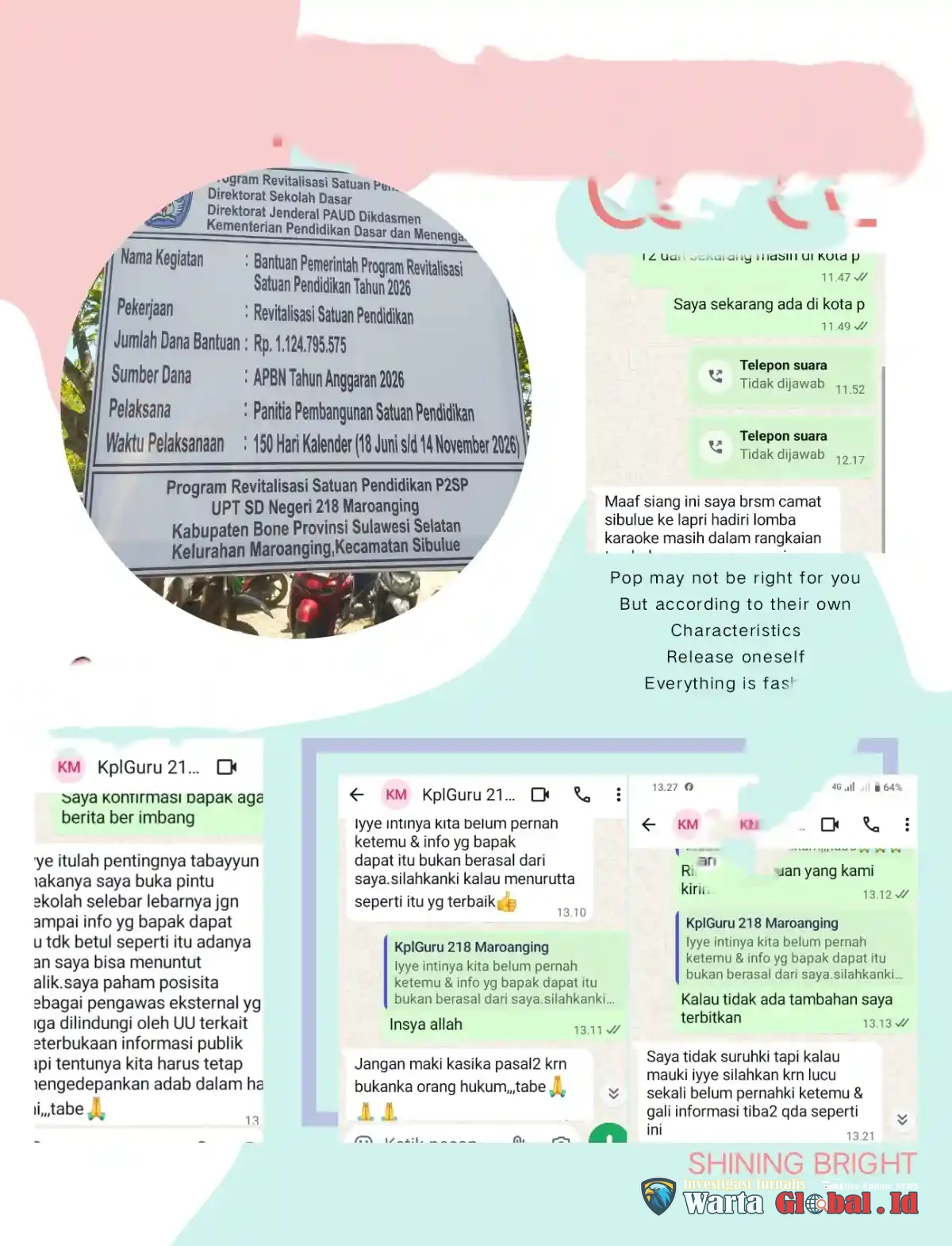 Dana Pembangunan Revitalisasi Satuan Pendidikan TA 2026 SD Negeri 218 Maroangin Kelurahan Maroangin
Diduga Di-Mark-Up