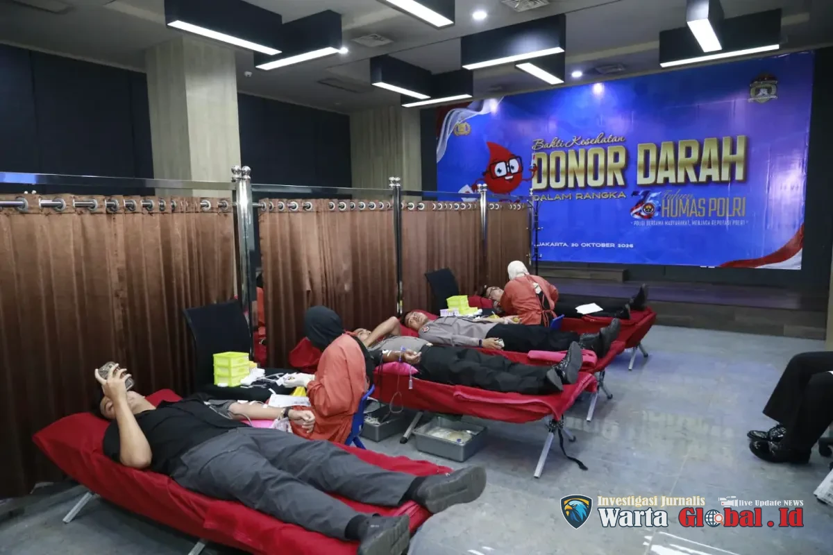 HUT ke-75 Humas Polri, Divhumas Gelar Donor Darah Serentak, Libatkan Insan Media