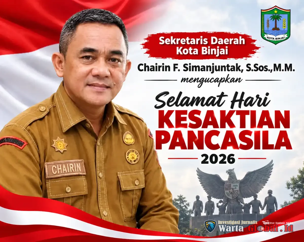 Sekda Kota Binjai Chairin F. Simanjuntak Ucapkan Selamat Hari Kesaktian Pancasila 2026