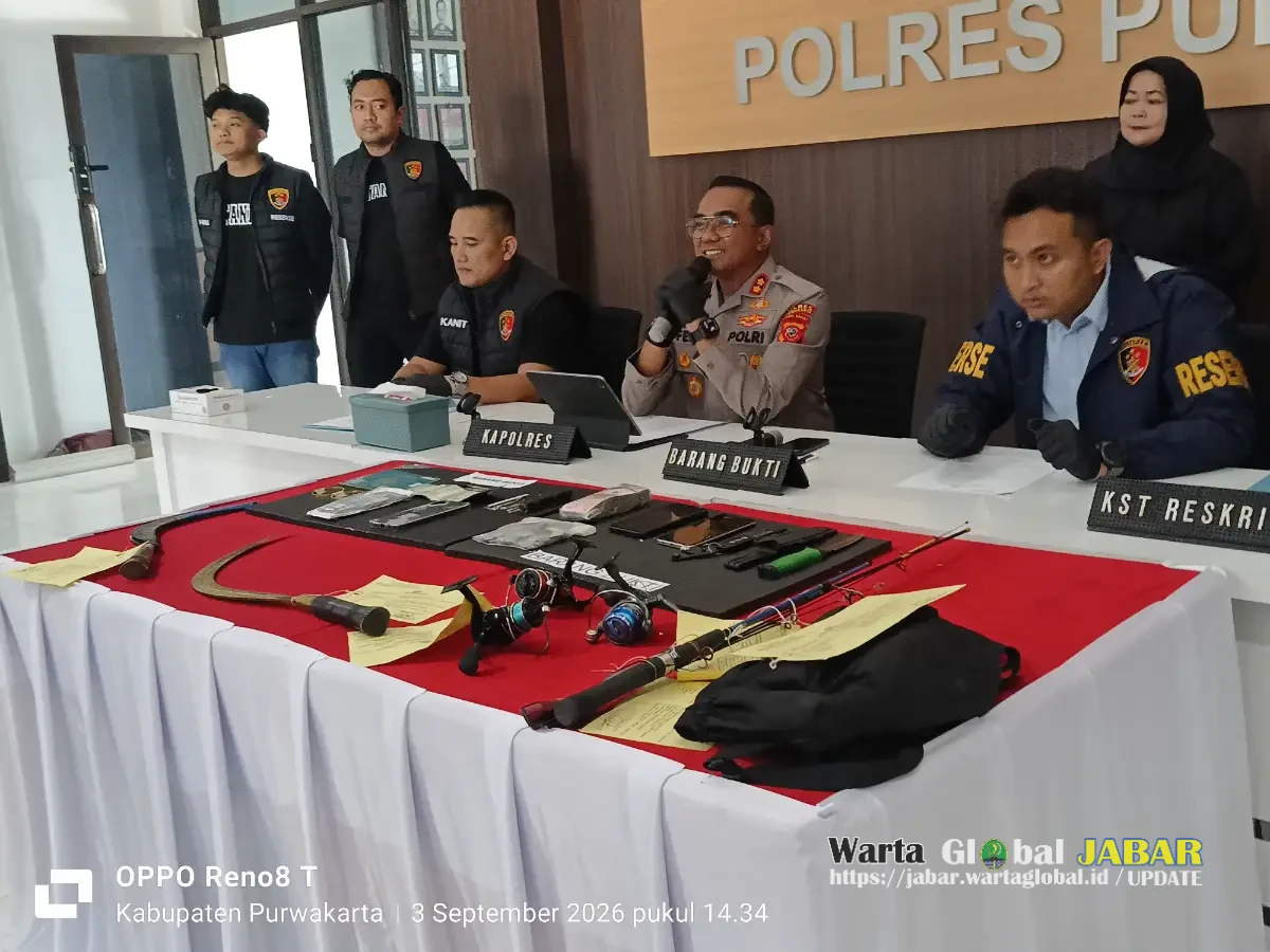 Operasi Libas Lodaya 2026, Polres Purwakarta Ungkap 13 Kasus Dan Amankan 9 Tersangka