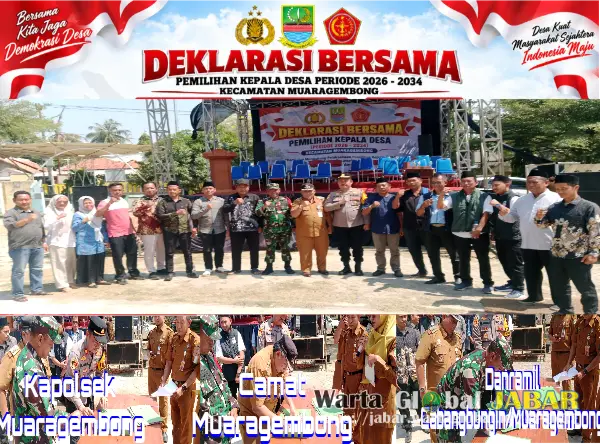 CaKades 5 Desa Di Kecamatan Muaragembong Deklarasi Pilkades Damai, Beberapa CaKades Terlihat Tidak Hadir.
