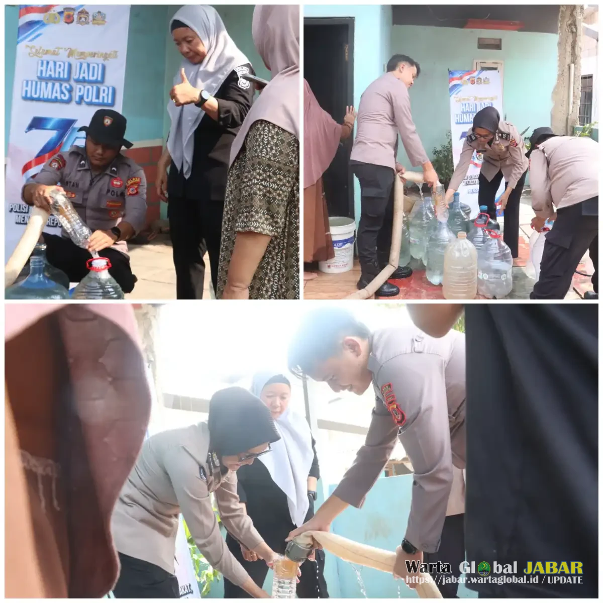 Peringati HUT ke-75 Humas Polri, Sihumas Polres Purwakarta Salurkan Air Bersih Bagi Warga Terdampak Kemarau Peringati HUT ke-75 Humas Polri, Sihumas Polres Purwakarta Salurkan Air Bersih Bagi Warga Terdampak Kemarau