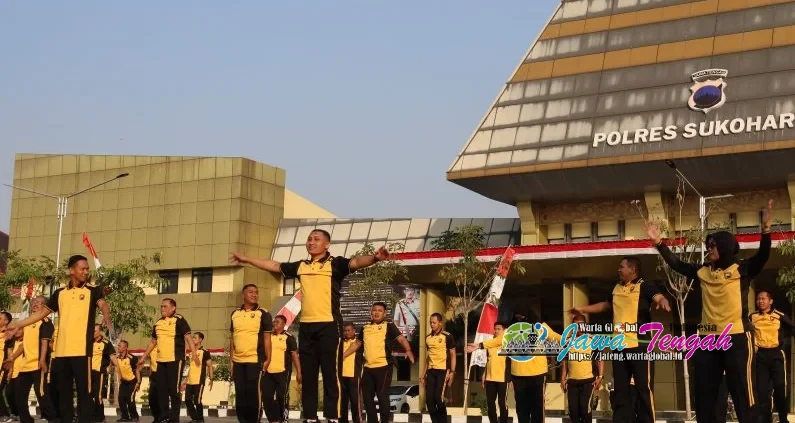 Polres Sukoharjo Gelar Apel dan Olahraga, Jaga Kebugaran dan Tingkatkan Kesiapan Personel