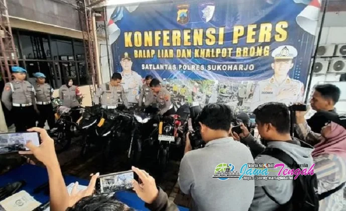 Satlantas Polres Sukoharjo Gelar Penertiban Balap Liar, 73 Motor Knalpot Brong Ditindak