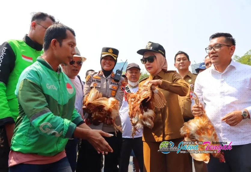 Gelar Aksi Damai, Peternak Bagi-bagi 15 Ribu Ayam Gratis di Alun-alun Kendal