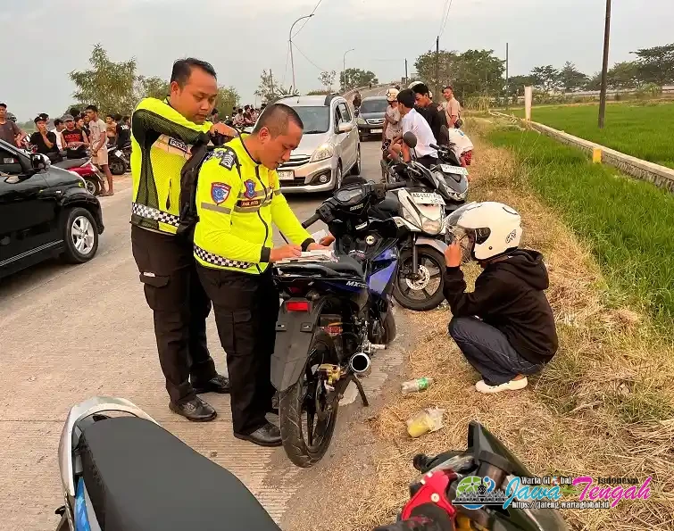 127 Motor Terjaring dalam Penindakan Diduga Balap Liar dan Knalpot Brong di Karanganyar