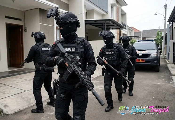 Densus 88 Geledah Dua Rumah di Desa Palar Klaten