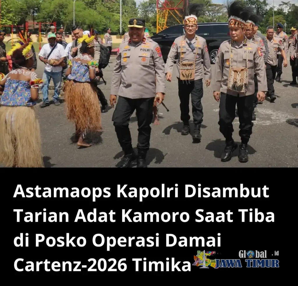 Astamaops Kapolri Kunjungi Posko Damai Cartenz-2026 di Timika, Disambut Tarian Adat Kamoro