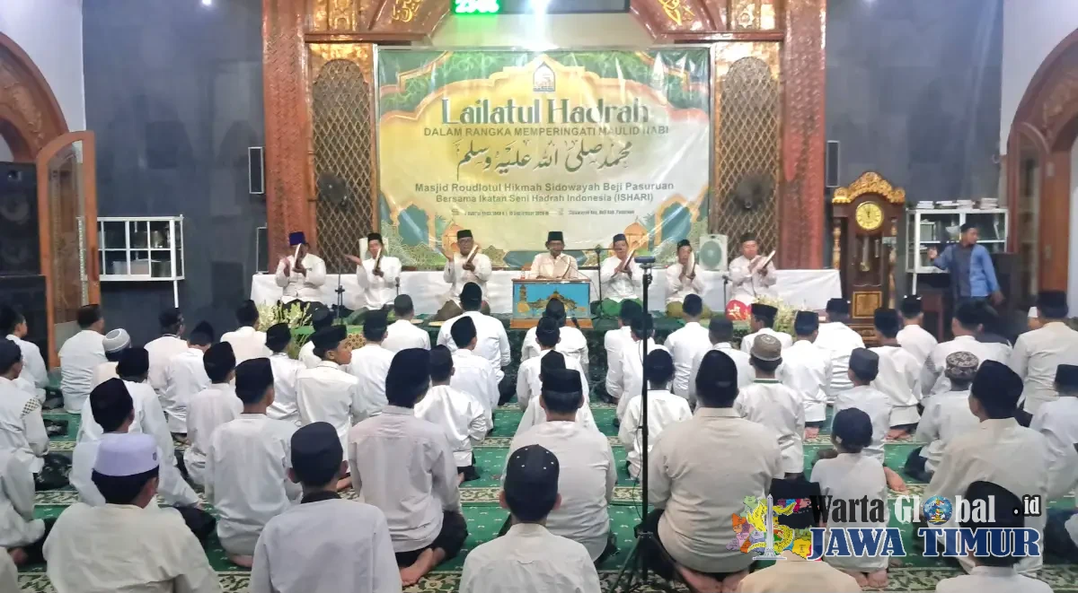LAILATUL HADRAH ISHARI SEMARAKKAN PERINGATAN MAULID NABI MUHAMMAD SAW DI SIDOWAYAH BEJI PASURUAN