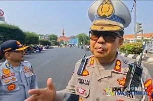 Kawal Pawai MTQN, Satlantas Polrestabes Semarang Alihkan Arus Lalin secara Situasional
