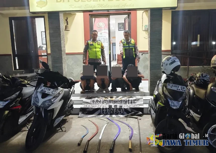 Belum Beraksi, 4 Remaja Diduga Gangster Diciduk Warga Bojong, 6 Celurit Disita