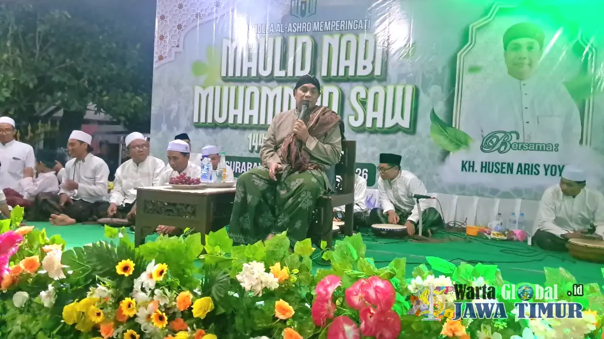 GEMA CINTA RASUL DI RUNGKUT LOR, MAULID NABI MUHAMMAD SAW DIWARNAI CERAMAH DAN DORPRIZE DI AL ASHRO