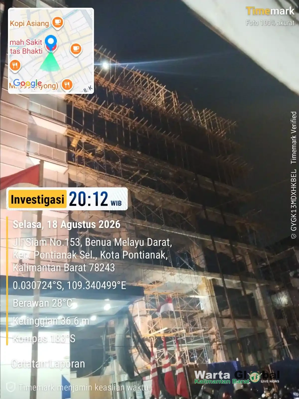 Gedung Bertingkat di Jalan Siam Disorot, Tanpa Fall Protection di Tengah Lalu Lintas Padat