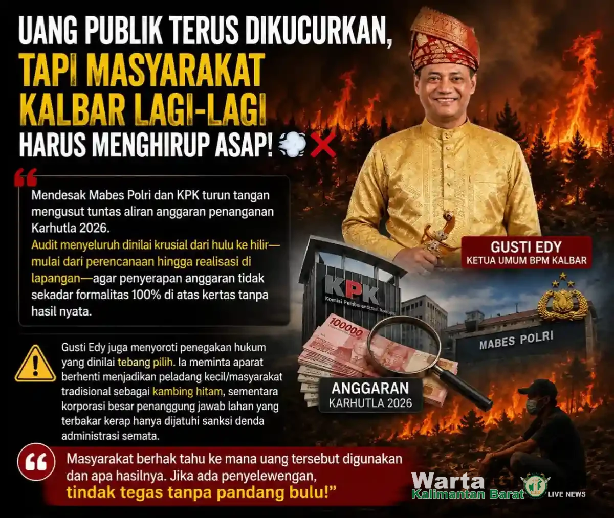 Bukan Sekadar Patroli, BPM Desak Pemerintah Punya Armada Udara Hadapi Karhutla