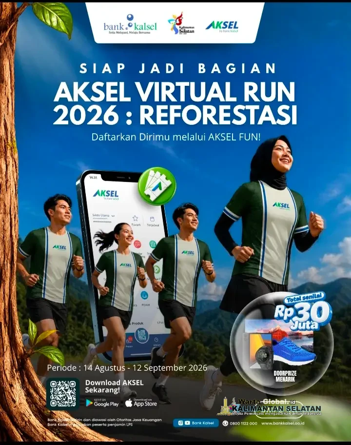 Semarak HUT ke-76 Kalsel: Bank Kalsel Gelar AKSEL Virtual Run 2026 “Reforestasi” Semarak HUT ke-76 Kalsel: Bank Kalsel Gelar AKSEL Virtual Run 2026 “Reforestasi”