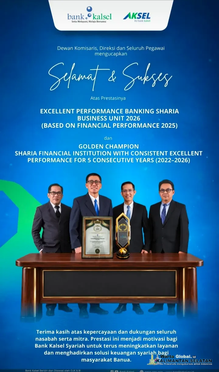 Bank Kalsel Syariah Raih Dua Penghargaan Bergengsi, Bukti Konsistensi Melayani Masyarakat Banua