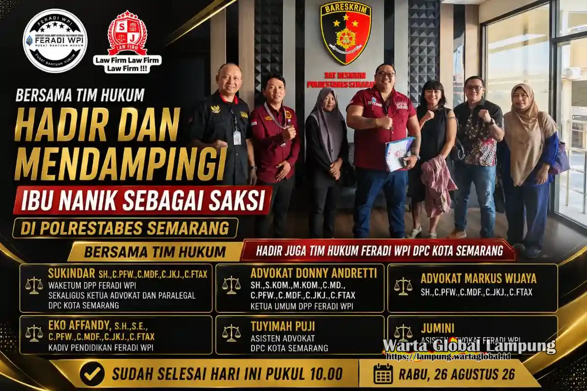 Tim Hukum Feradi WPI Dan Subur Jaya Lawfirm Dampingi Ibu Nanik Sebagai Saksi di Polrestabes Semarang