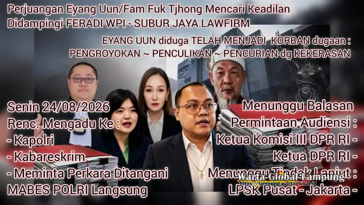 Penanganan Perkara Uun/Fam Fuk Tjhong di Polda Banten diduga Janggal, Uun akan Mengadu ke Kapolri & Kabareskrim