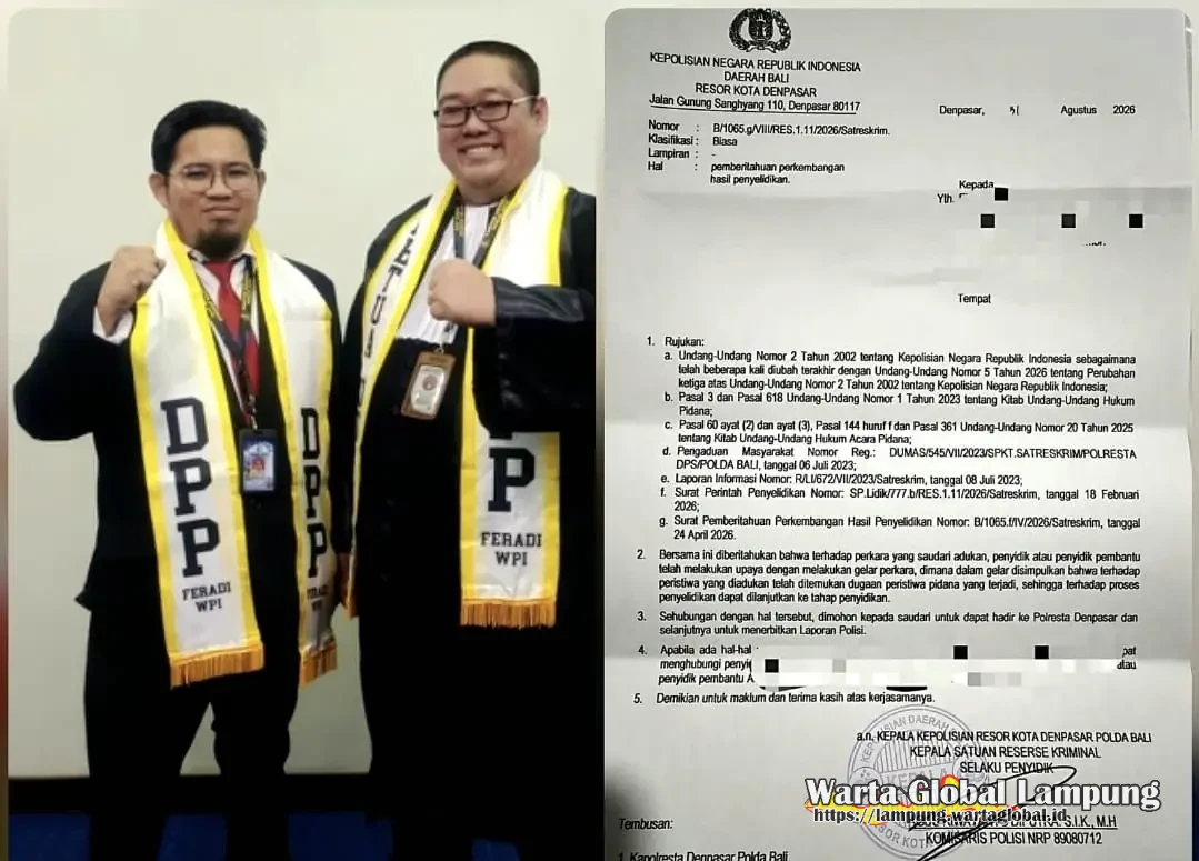 Tiga Tahun Menanti, Laporan Masyarakat di Polresta Denpasar Naik ke Penyidikan dikawal SUBUR JAYA LAWFIRM-FERADI WPI