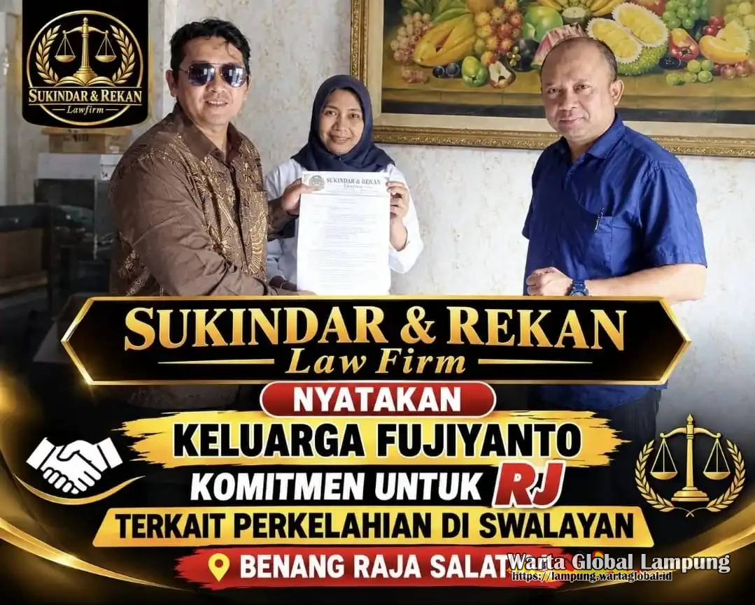 Keluarga Fujiyanto/Yanto/Petak nyatakan Komitmen Untuk Restorative Justice/RJ terkait kasus Sholeh, melalui Kuasa Hukumnya Adv. Sukindar, S.H. Keluarga Fujiyanto/Yanto/Petak nyatakan Komitmen Untuk Restorative Justice/RJ terkait kasus Sholeh, melalui Kuasa Hukumnya Adv. Sukindar, S.H.
