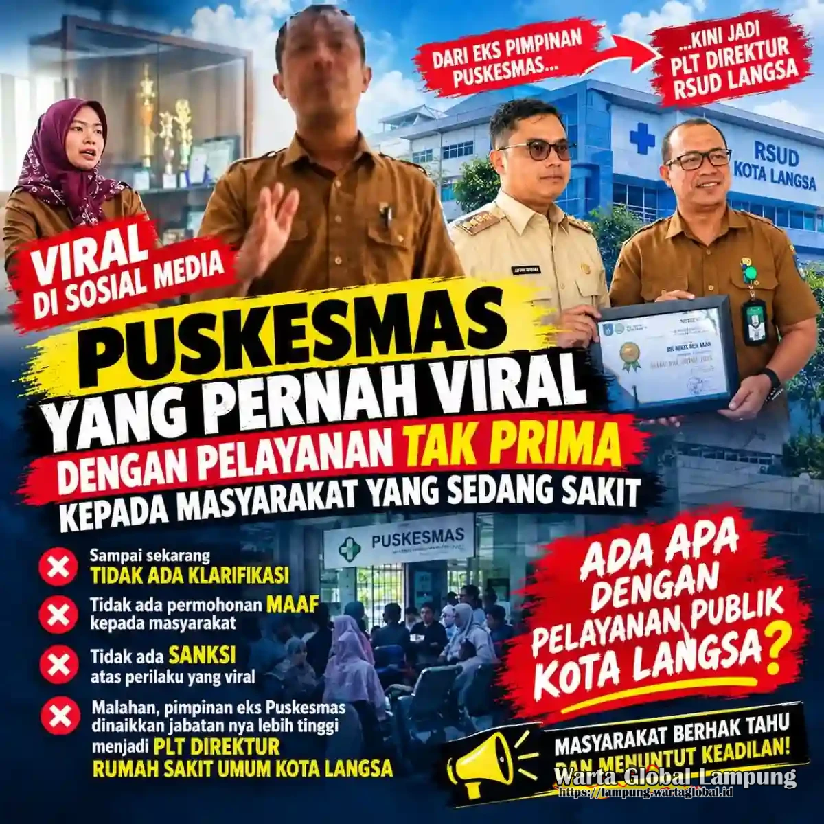 Puskesmas Perna Viral, EKS Pimpinannya Kini Jadi PLT Direktur RSUD Langsa: Publik Bertanya, Dimana Evaluasi Dan Klarifikasi?