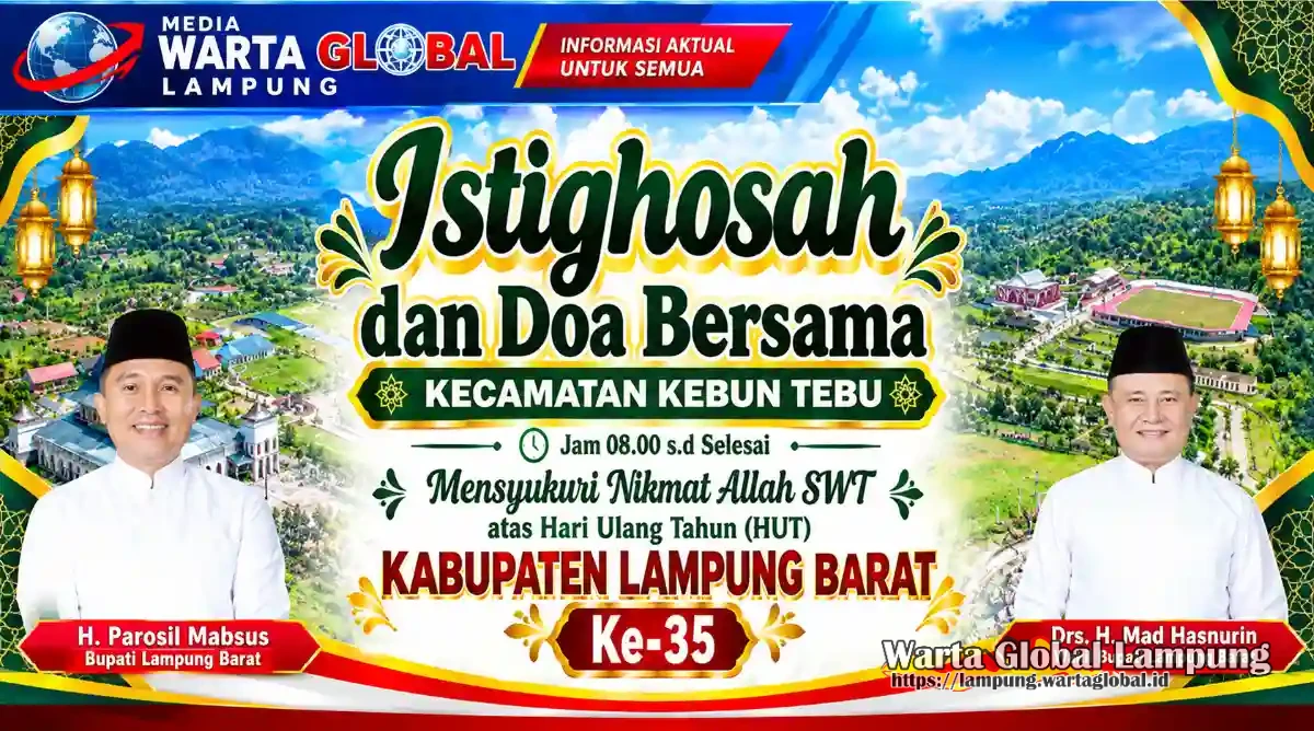 Istighosah dan Doa Bersama Digelar di Kecamatan Kebun Tebu, Peringati HUT ke-35 Kabupaten Lampung Barat