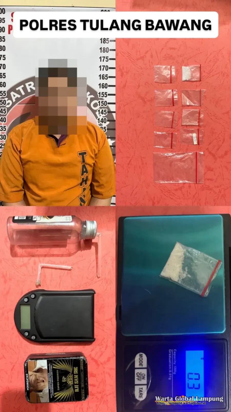 Tengah malam satresnarkoba polres tulang bawang rumah di menggala,