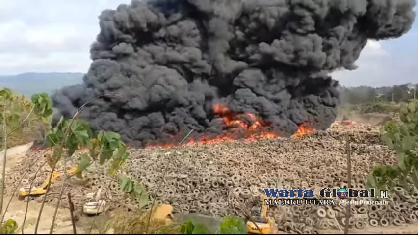 Ribuan Ban Bekas di Kawasan Industri PT IWIP Terbakar, Warga Soroti Potensi Dampak Lingkungan Ribuan Ban Bekas di Kawasan Industri PT IWIP Terbakar, Warga Soroti Potensi Dampak Lingkungan
