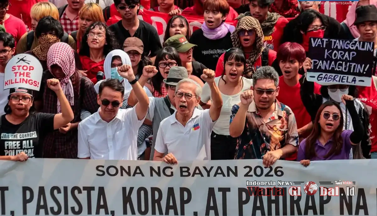 Ribuan Massa Kepung Capitol Estate Jelang Pidato Kenegaraan Marcos Jr., Desak Reformasi dan Pembongkaran Dinasti Politik.