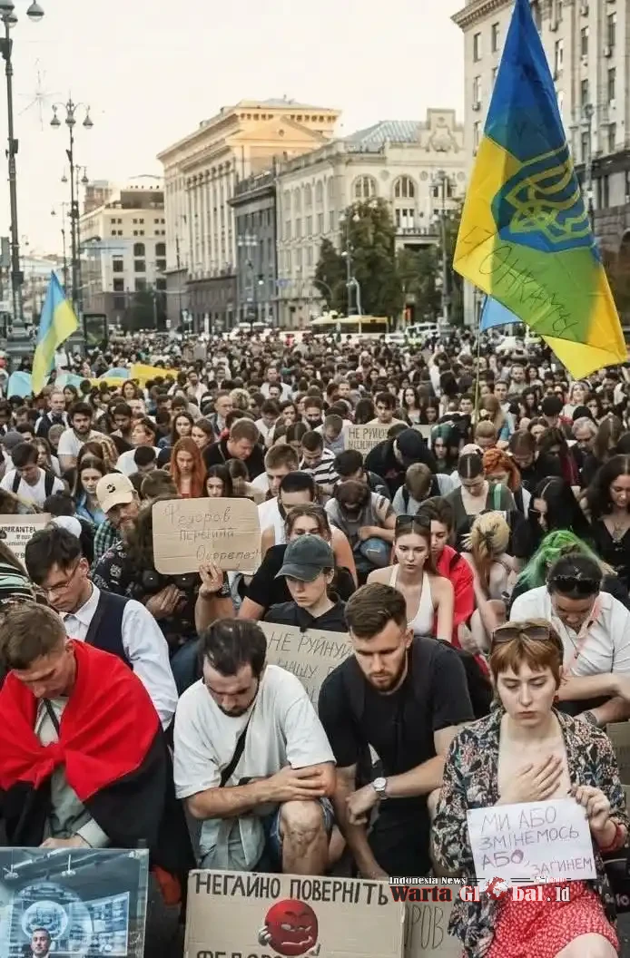 Badai Politik di Ukraina: Gelombang Demonstrasi Uji Kepemimpinan Presiden Zelensky