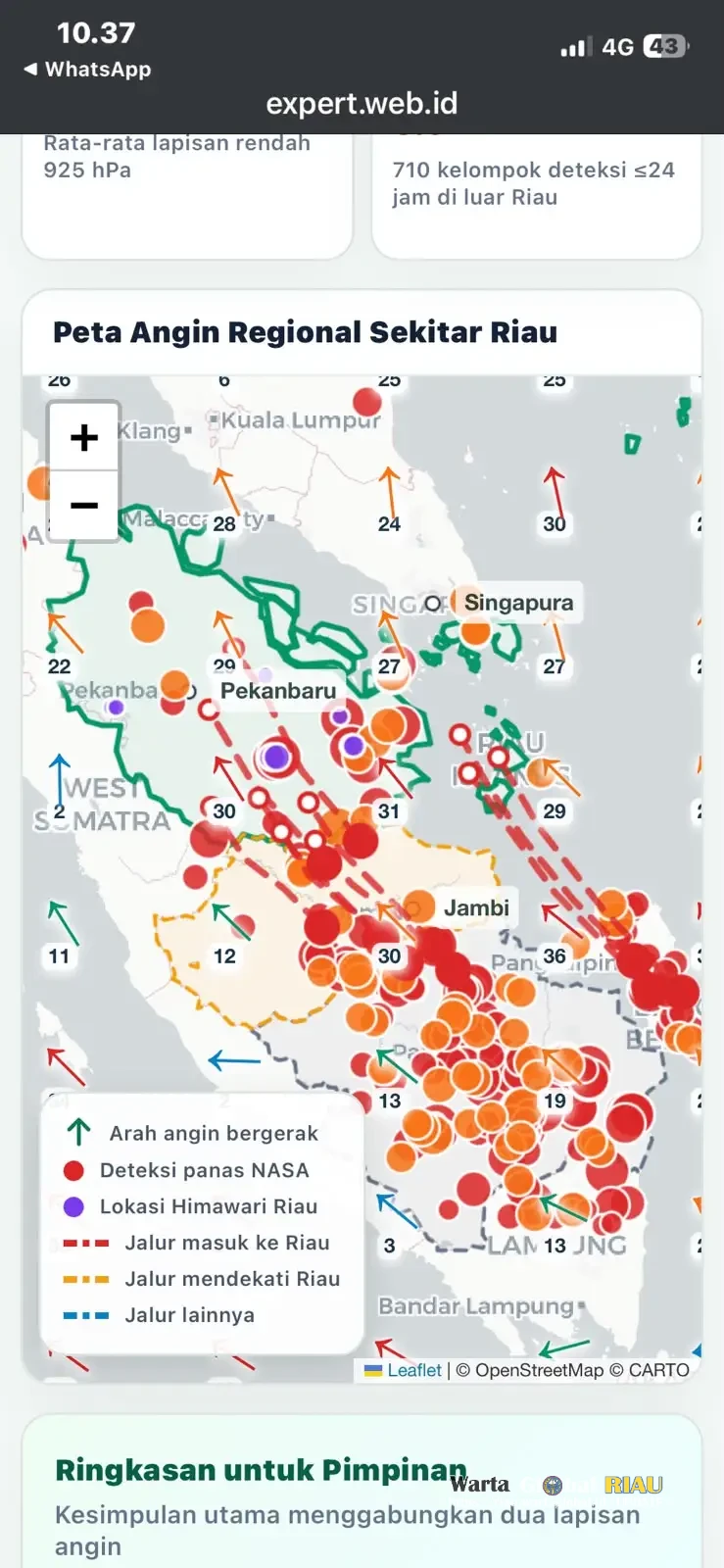 Polda Riau Intensifkan Penanganan Karhutla, 313 Hotspot Terdeteksi Di Wilayah Riau