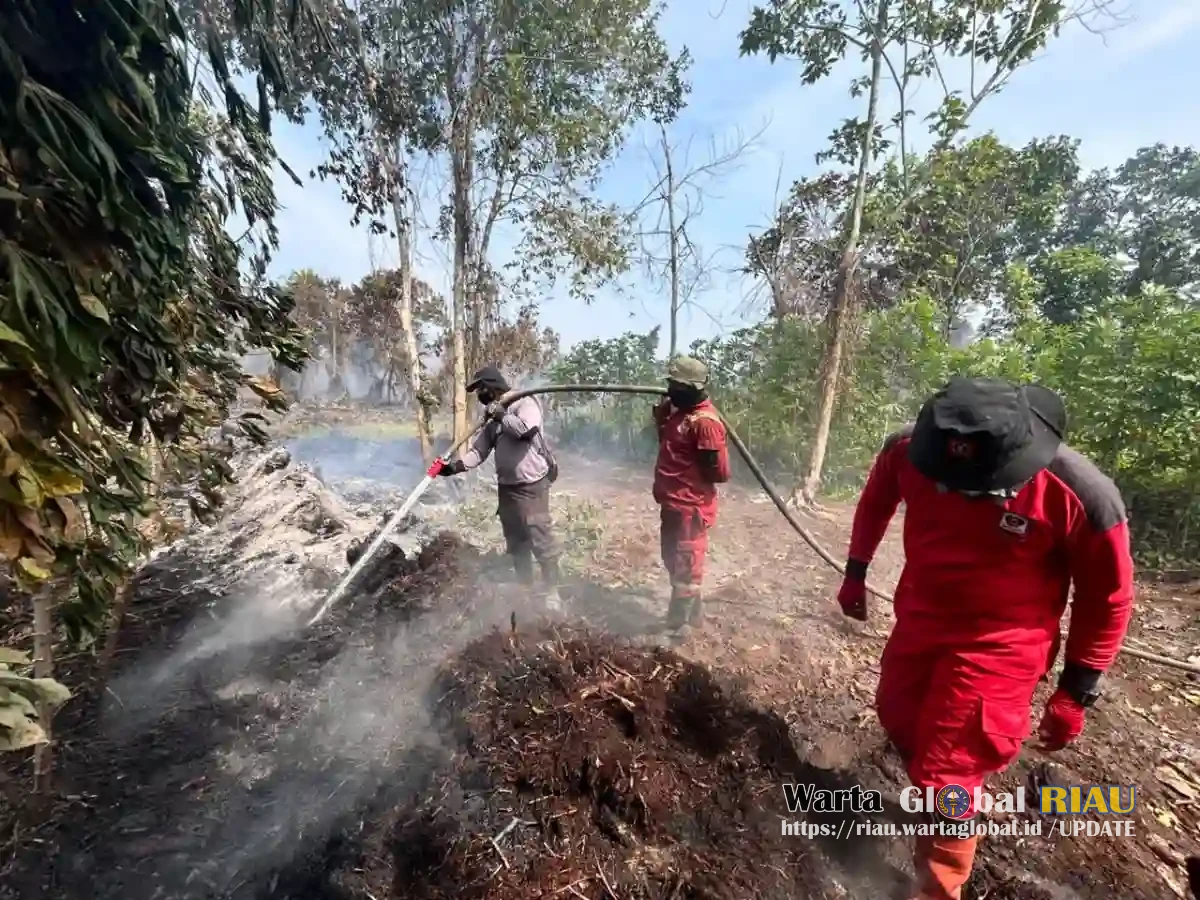 Hadapi Karhutla Lahan Gambut 5 Hektar Di Rimbo Panjang, Polres Kampar Kerahkan Tim Gabungan Dan Dukungan Helikopter