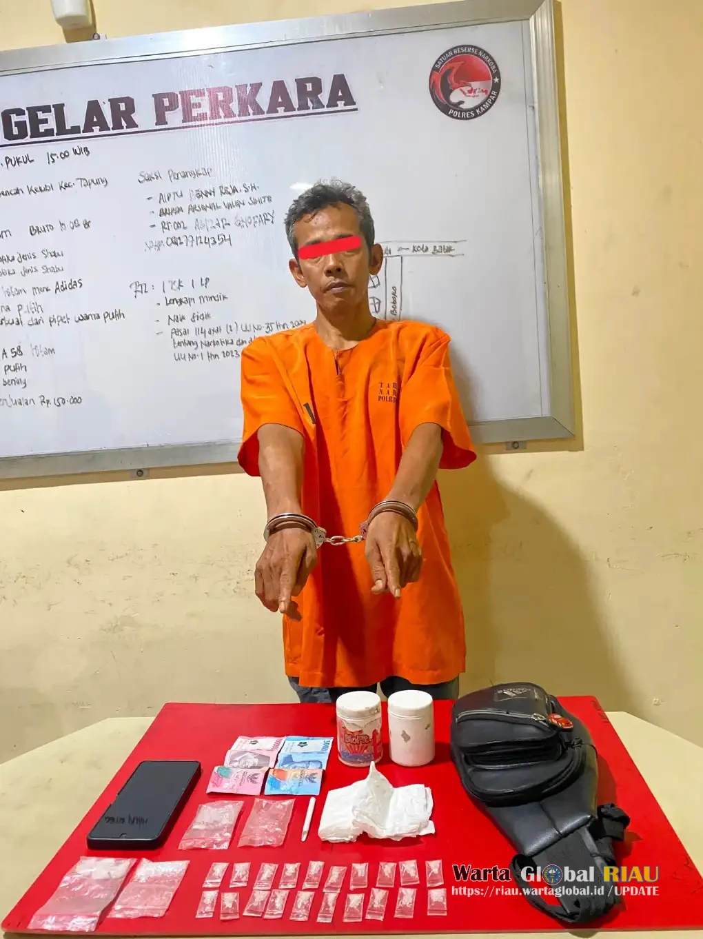 Bravo, Polsek Tapung Berhasil Menciduk Salah Satu Warga Bencah Kelubi Dan Menyita Paket 22 Sabu-Sabu Seberat 10.08 Gram