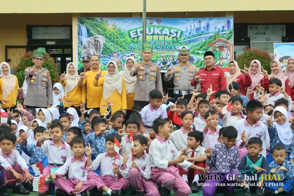 Green Policing Goes To School, Kapolres Kuansing Ajak 290 Siswa Jaga Lingkungan Sejak Dini
