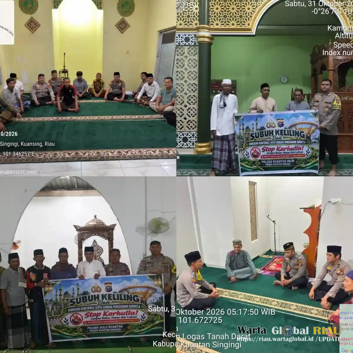 Polisi Bersama Masyarakat, Polres Kuansing Dan Polsek Jajaran Serentak Laksanakan Subuh Keliling Di 11 Lokasi