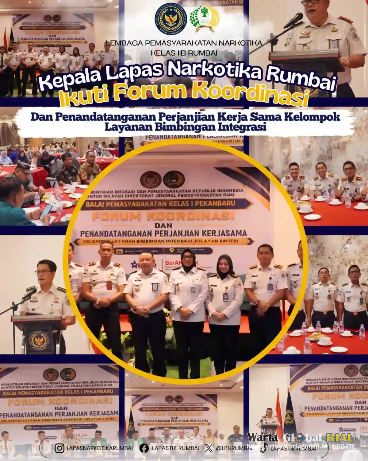 Kepala Lapas Narkotika Rumbai Ikuti Forum Koordinasi Dan Penandatanganan Perjanjian Kerja Sama Kelompok Layanan Bimbingan Integrasi