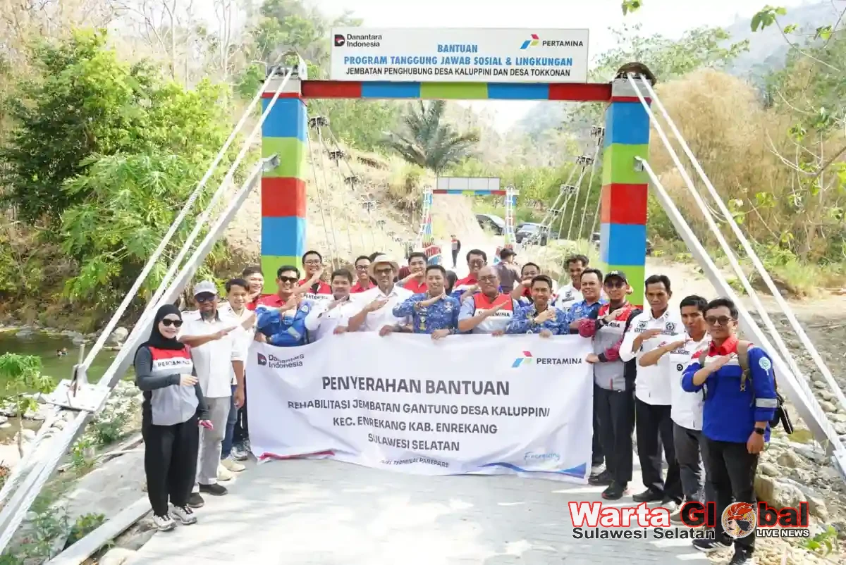 Bupati Enrekang Resmikan Jembatan Gantung Kaluppini, Didukung CSR Pertamina