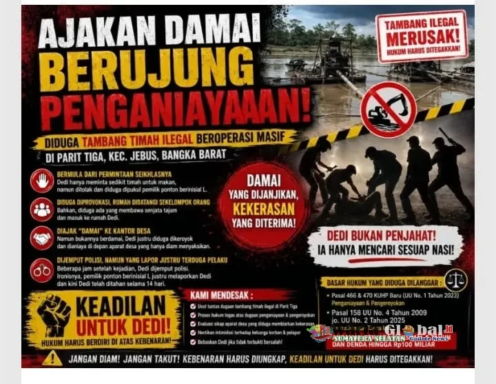 DIDUGA TAMBANG TIMAH ILEGAL BEROPERASI MASIF DI PARIT TIGA BANGKA BARAT, AJAKAN DAMAI JUSTRU MENJADI JEBAGAN PENGANIAYAAN DIDUGA TAMBANG TIMAH ILEGAL BEROPERASI MASIF DI PARIT TIGA BANGKA BARAT, AJAKAN DAMAI JUSTRU MENJADI JEBAGAN PENGANIAYAAN