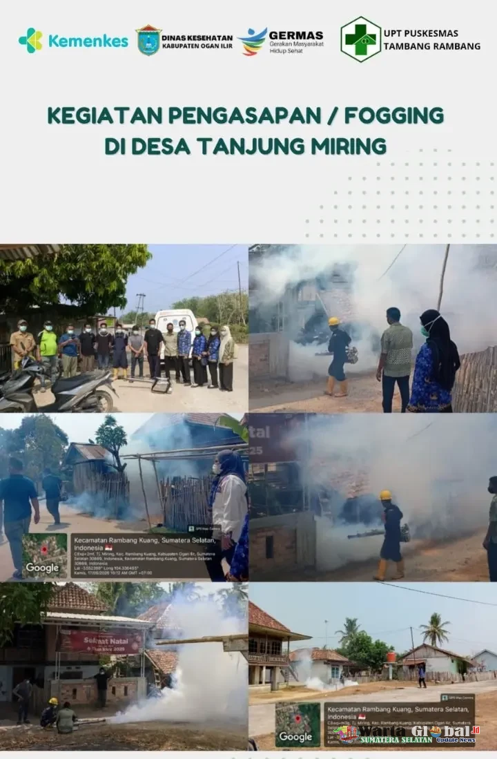 Cegah Penyebaran Demam Berdarah, Puskesmas Tambang Rambang Gelar Pengasapan & Penyelidikan Epidemiologi di Desa Tanjung Miring
