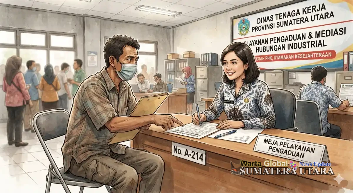 Kurnia Akbar Lubis Laporkan Kekurangan Upah Istrinya ke Disnaker Sumut